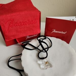 Baccarat Crystal Flower Pendant Necklace